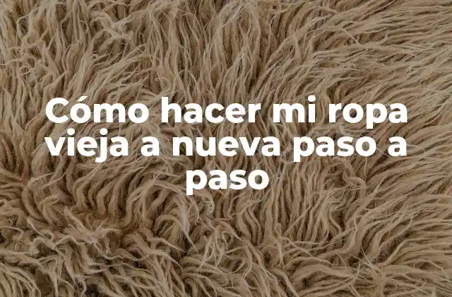 Cómo Hacer Mi Ropa Vieja a Nueva Paso a Paso