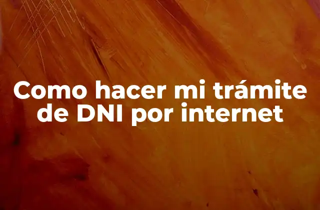 Como Hacer Mi Trámite de Dni por Internet