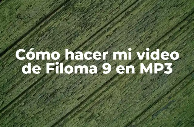 Cómo Hacer Mi Video de Filoma 9 en Mp3