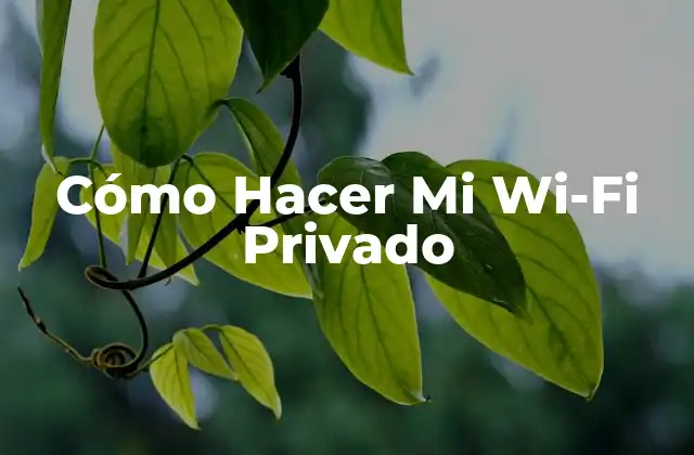Cómo Hacer Mi Wi-fi Privado