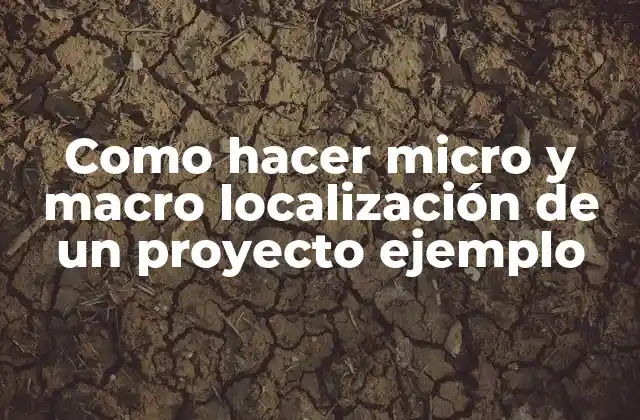 Como Hacer Micro y Macro Localización de un Proyecto Ejemplo 2 Micro y macro localización de un proyecto de ejemplo