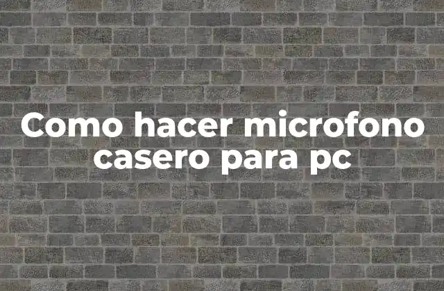Como Hacer Microfono Casero para Pc