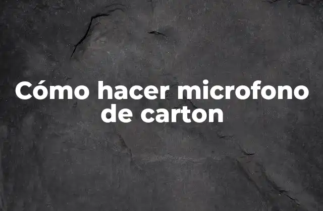 Cómo Hacer Microfono de Carton