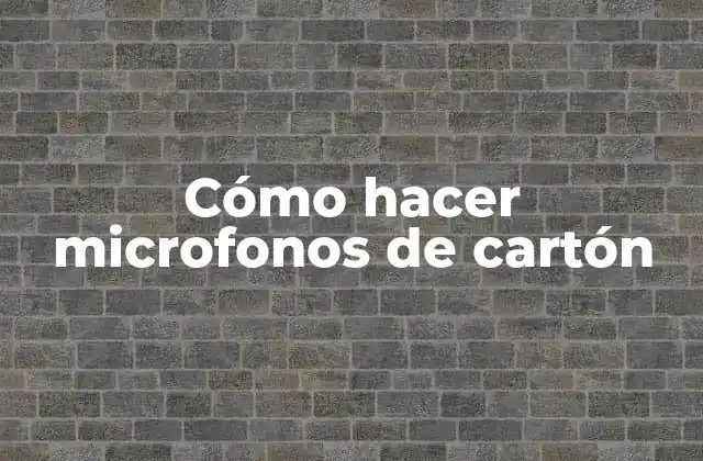 Cómo Hacer Microfonos de Cartón