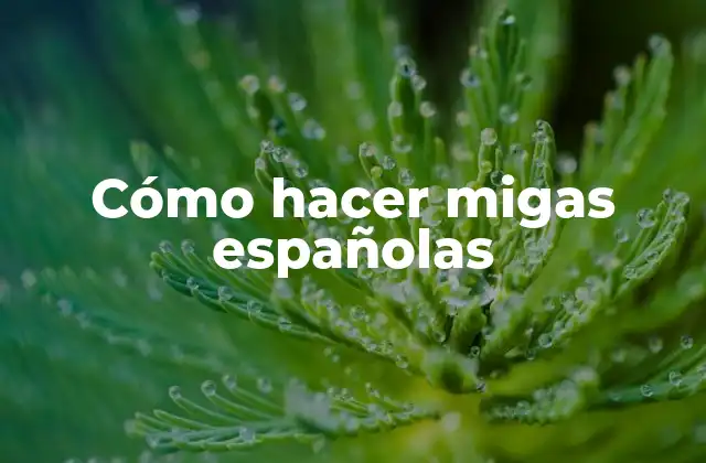 Cómo Hacer Migas Españolas