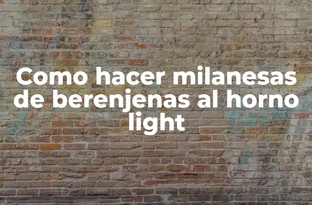 Como Hacer Milanesas de Berenjenas Al Horno Light