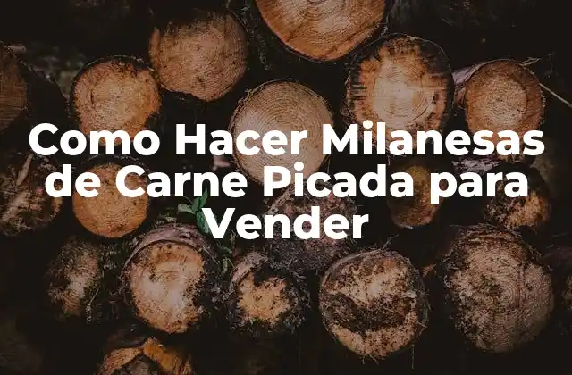 Como Hacer Milanesas de Carne Picada para Vender