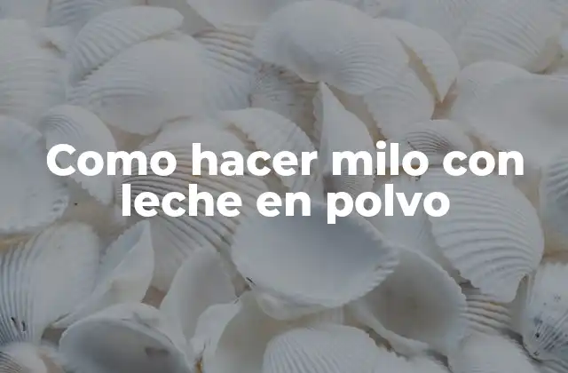 Como Hacer Milo con Leche en Polvo