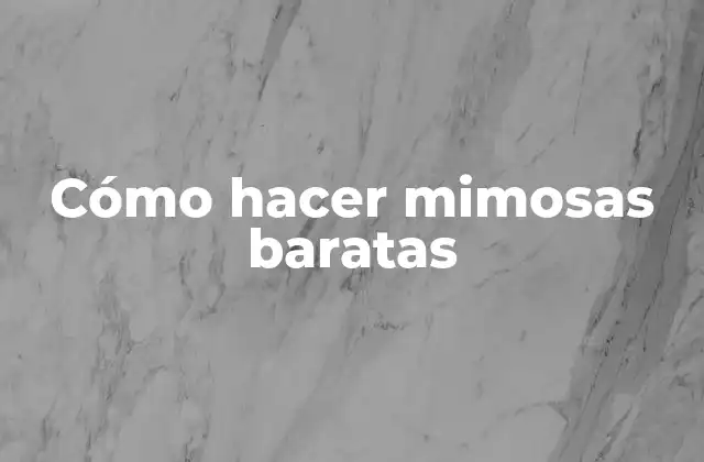 Cómo Hacer Mimosas Baratas