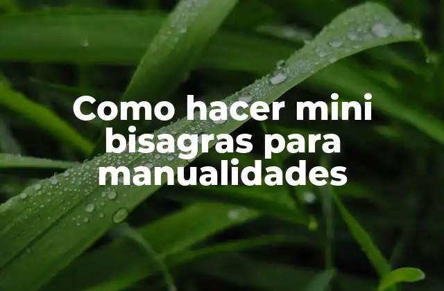 Como Hacer Mini Bisagras para Manualidades
