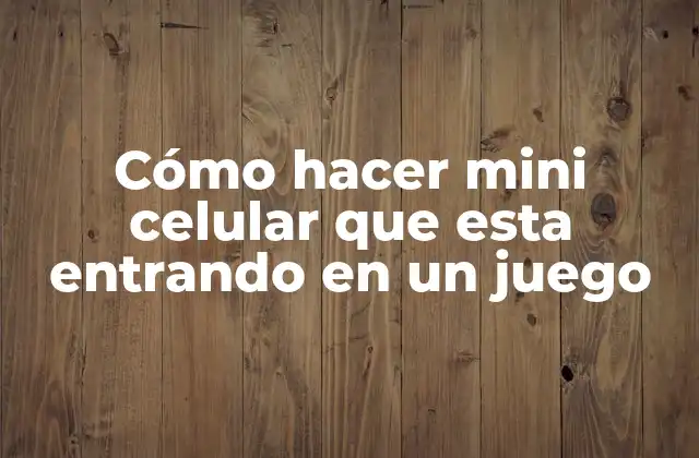 Cómo Hacer Mini Celular que Esta Entrando en un Juego