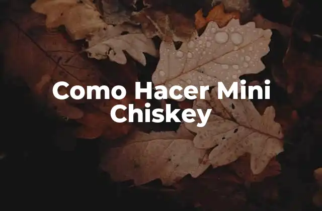 Como Hacer Mini Chiskey