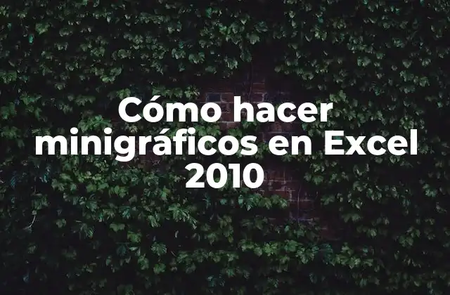 Cómo Hacer Minigráficos en Excel 2010