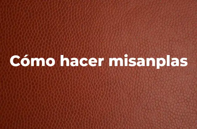 Cómo Hacer Misanplas