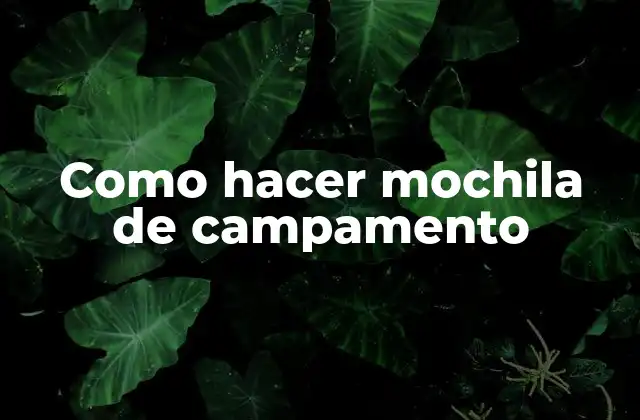 Como Hacer Mochila de Campamento 2 La importancia de una buena mochila de campamento