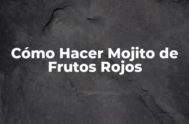 Cómo Hacer Mojito de Frutos Rojos