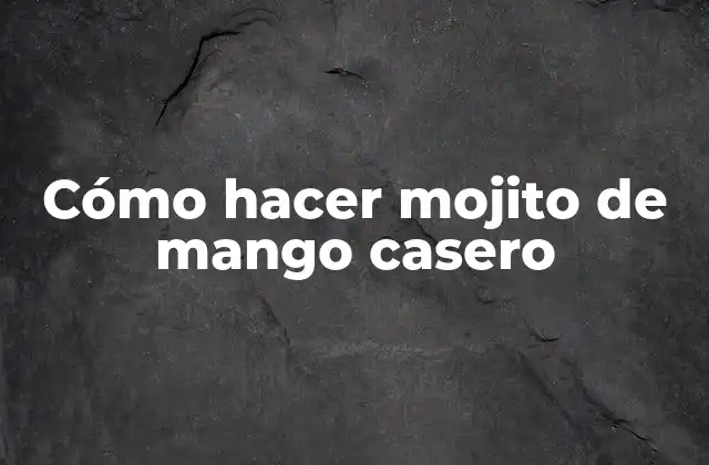 Cómo Hacer Mojito de Mango Casero