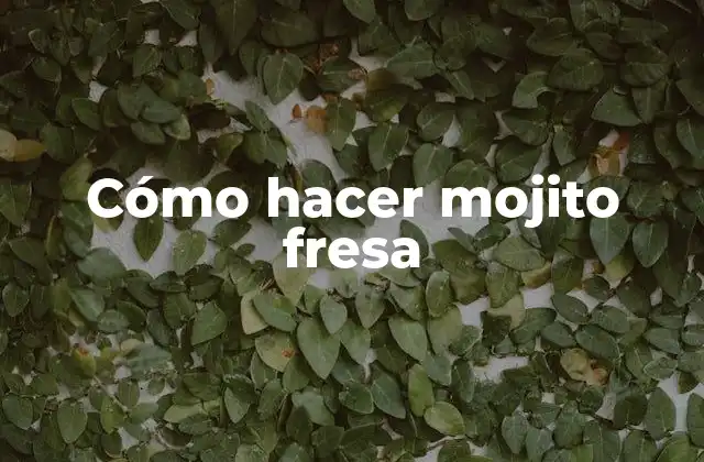 Cómo Hacer Mojito Fresa 2 ¿Qué es un mojito fresa?