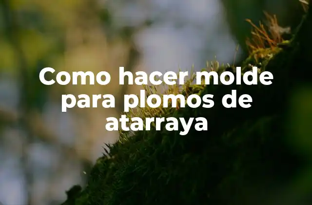 Como Hacer Molde para Plomos de Atarraya