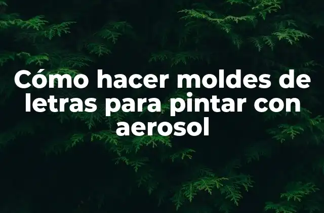 Cómo Hacer Moldes de Letras para Pintar con Aerosol 2 ¿Qué son los moldes de letras para pintar con aerosol?