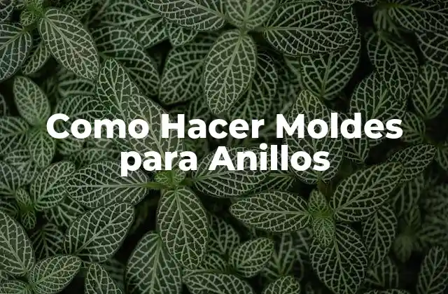 Como Hacer Moldes para Anillos