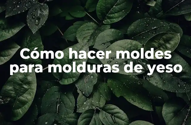 Cómo Hacer Moldes para Molduras de Yeso