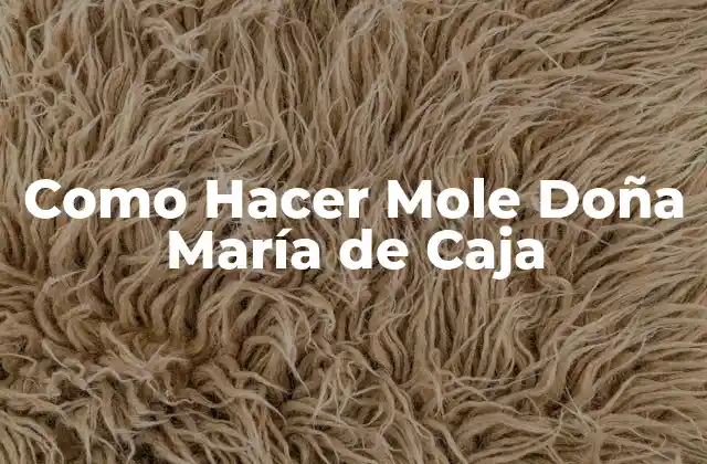 Como Hacer Mole Doña María de Caja