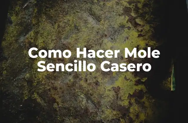 ¿Qué es el Mole Sencillo Casero y Para Qué Sirve?
