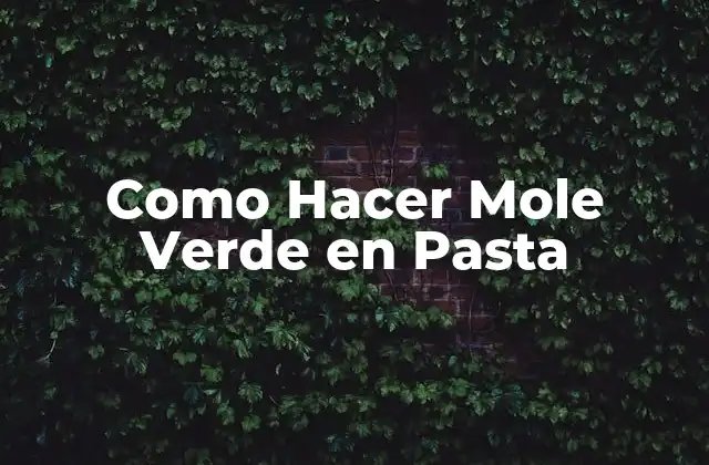 Como Hacer Mole Verde en Pasta 2 ¿Qué es el Mole Verde en Pasta?