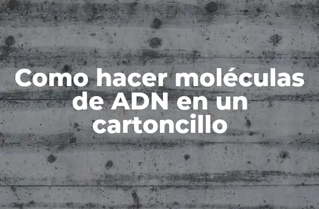 Como Hacer Moléculas de Adn en un Cartoncillo