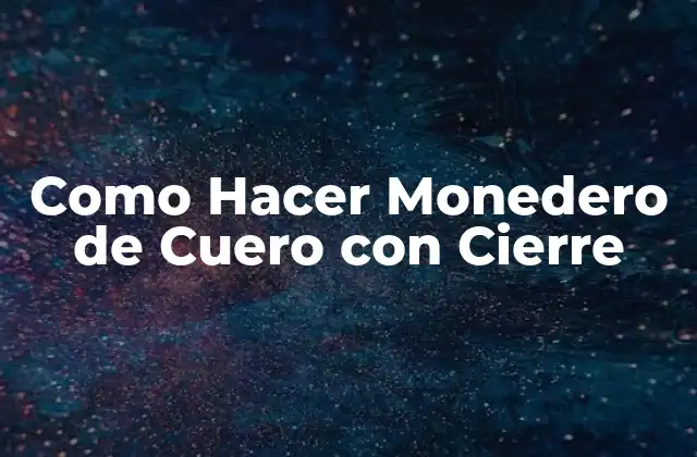 Como Hacer Monedero de Cuero con Cierre