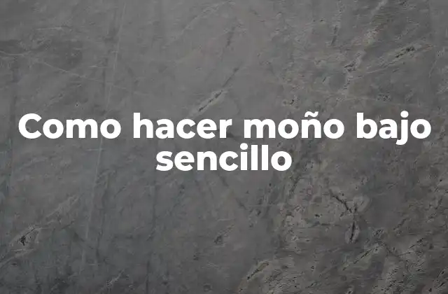 Como Hacer Moño bajo Sencillo