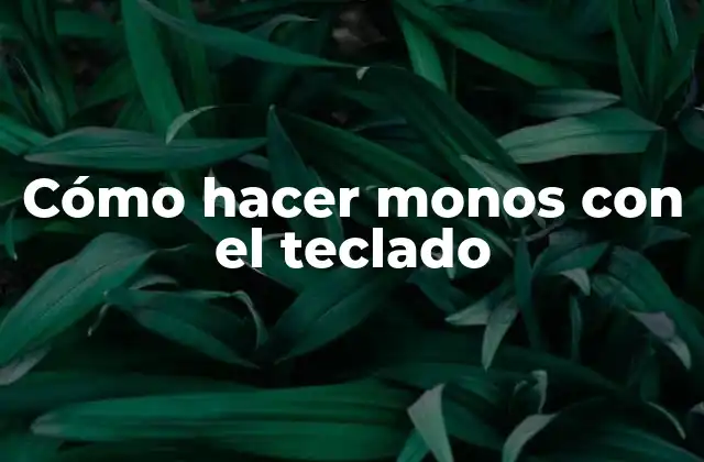 Cómo Hacer Monos con el Teclado 2 Cómo hacer monos con el teclado