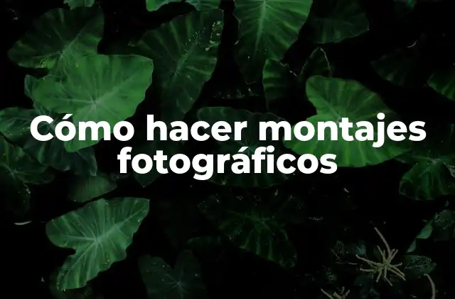 Cómo Hacer Montajes Fotográficos