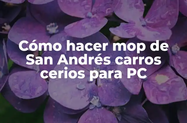 Cómo hacer mop de San Andrés carros cerios para PC