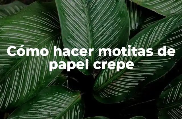 Cómo Hacer Motitas de Papel Crepe