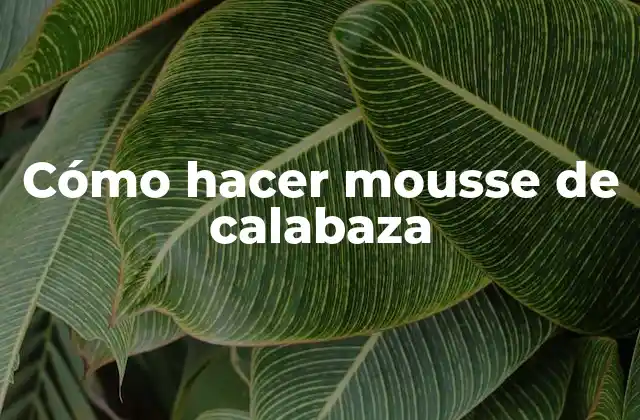 Cómo Hacer Mousse de Calabaza