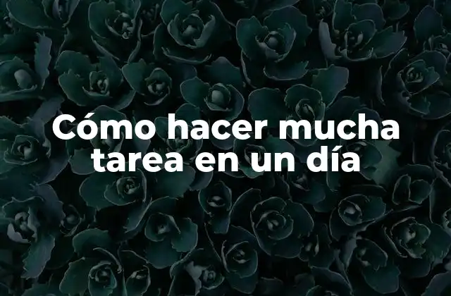 Cómo Hacer Mucha Tarea en un Día
