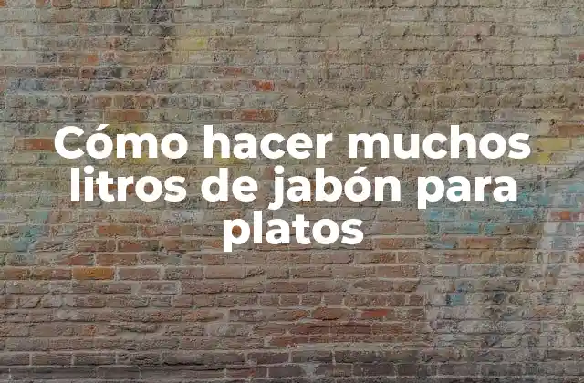 Cómo Hacer Muchos Litros de Jabón para Platos