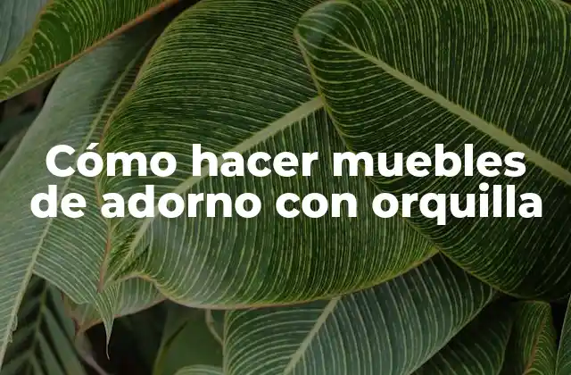 Cómo Hacer Muebles de Adorno con Orquilla