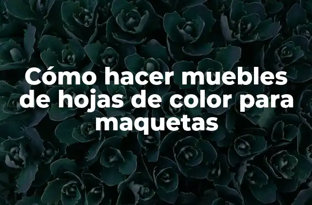 Cómo Hacer Muebles de Hojas de Color para Maquetas