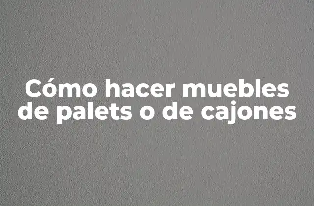 Cómo Hacer Muebles de Palets o de Cajones