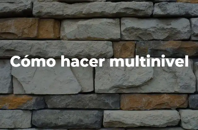 Cómo Hacer Multinivel 2 Cómo hacer multinivel