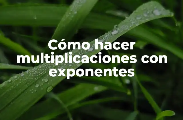 Cómo Hacer Multiplicaciones con Exponentes