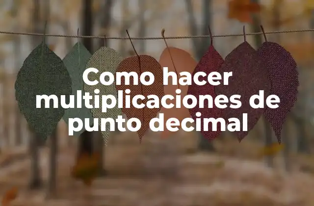 Como Hacer Multiplicaciones de Punto Decimal