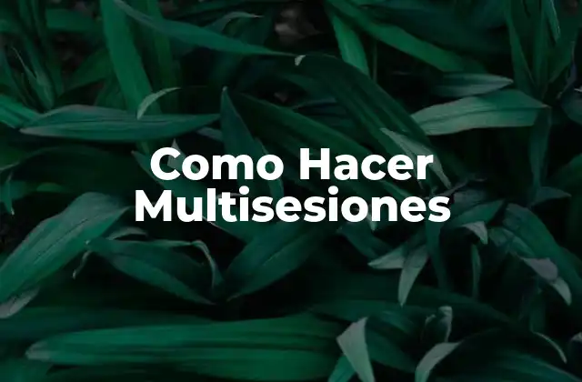 Como Hacer Multisesiones
