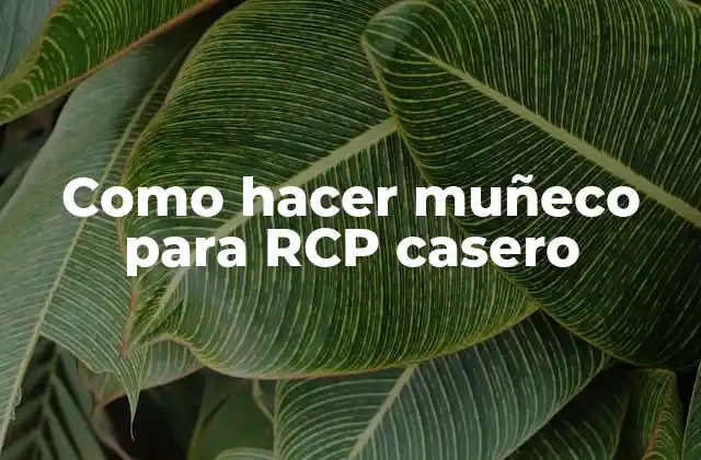 Como Hacer Muñeco para Rcp Casero