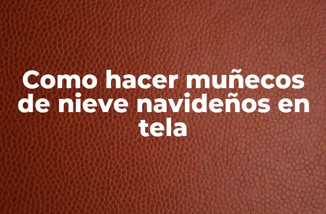 Como Hacer Muñecos de Nieve Navideños en Tela