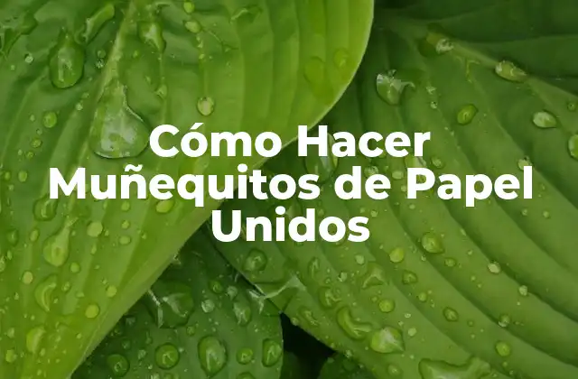 Cómo Hacer Muñequitos de Papel Unidos