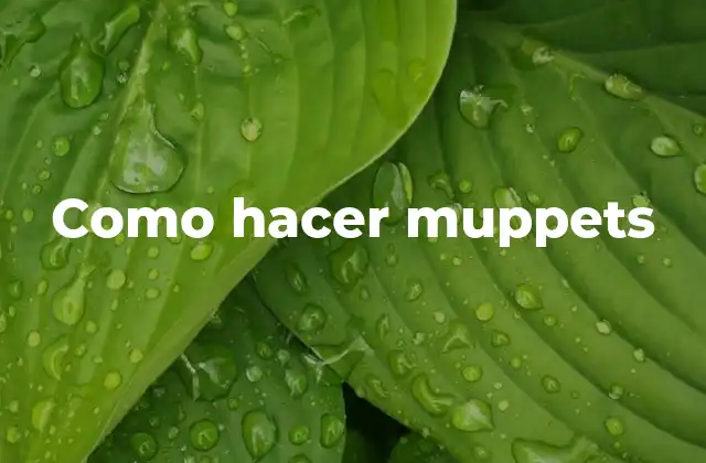 Como Hacer Muppets